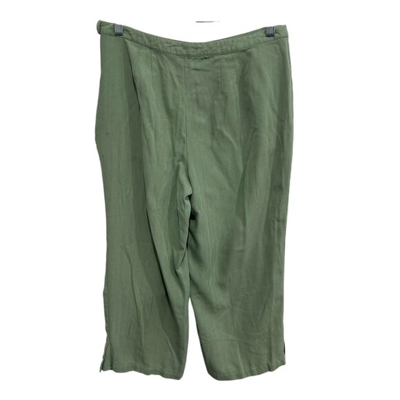 Tommy Bahama Womens Green Silk Cropped Pants Size 8 - Picture 2 of 9